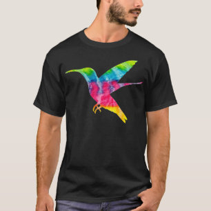 Hippy Trippy Tie Dye Hummingbird Bird Watching Art T Shirt