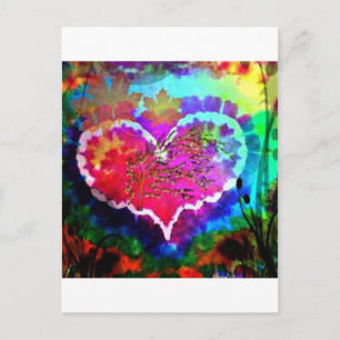 Hippy vid Heart Rainbow Tie Dye presentsamling Vykort