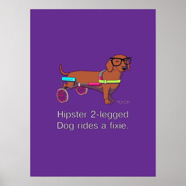 Hipster 2-Poster Hund Poster (Framsidan)