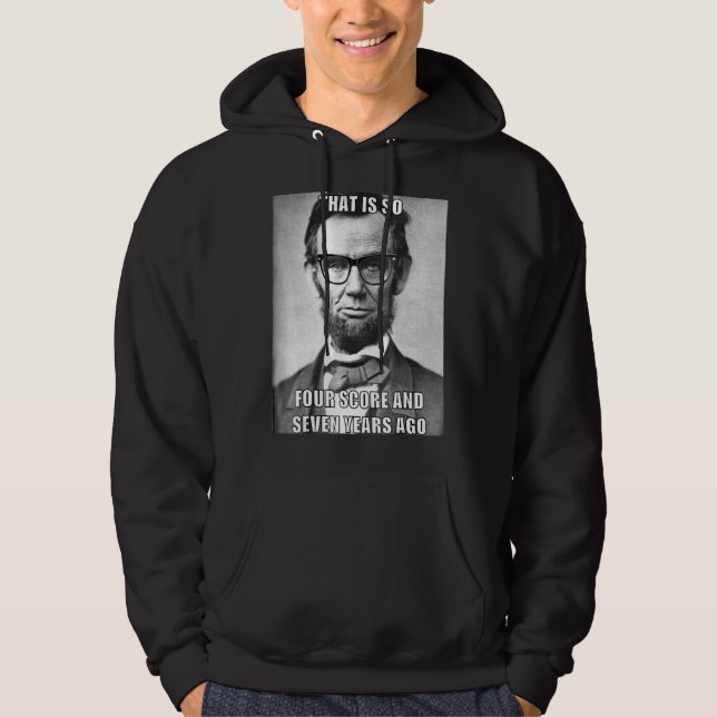 Hipster Abraham Lincoln Hoodie (Framsida)