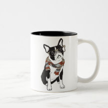 Hipster Animal Boston Terrier Hund Mugg