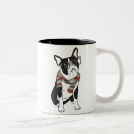 Hipster Animal Boston Terrier Hund Mugg