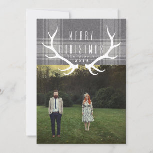 Hipster Antlers Julfoto Julkort