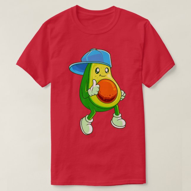 Hipster Avocado coola Skater Guacamole Vegan T Shirt (Design framsida)