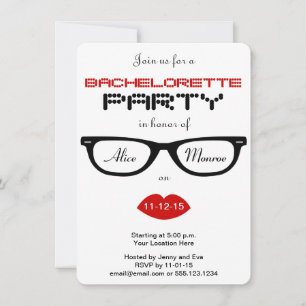 Hipster Bachelorette Party Inbjudningar