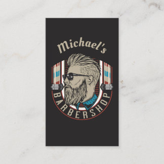 Hipster Barber / Hair Stylist Affärskort Visitkort