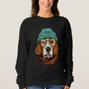 Hipster Beagle Hund Djur Som Bär Solglasögon Valp T Shirt