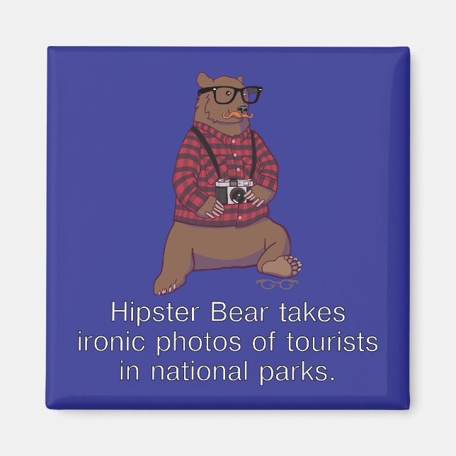 Hipster Bear Magnet (Framsidan)