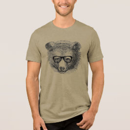 Hipster Bear med glas T Shirt