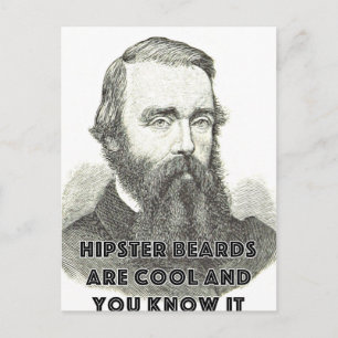 Hipster Beard Funny Hälsning Card Coola Humor Vykort
