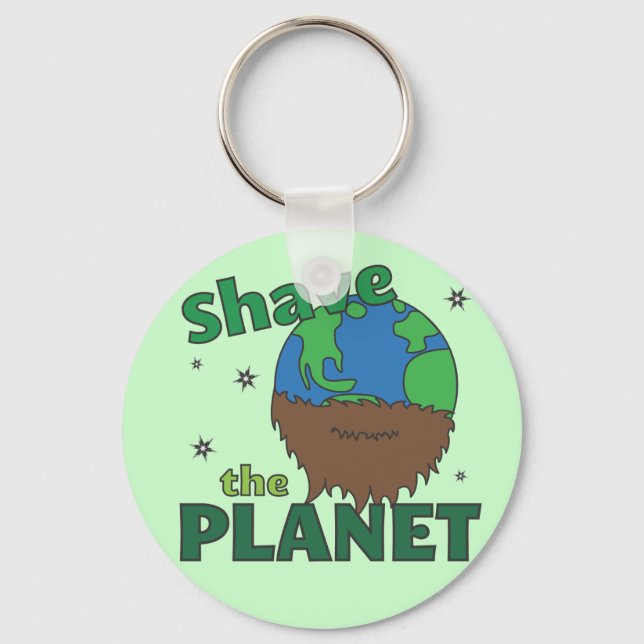 Hipster Bearded Earth Day Shave (Spara) The Planet Nyckelring (Framsida)