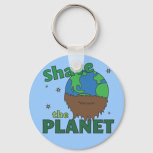 Hipster Bearded Earth Day Shave (Spara) The Planet Nyckelring