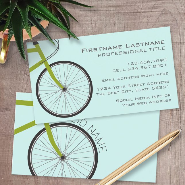 Hipster Bicycle Wheel med eget namn Visitkort (Custom Business Card)