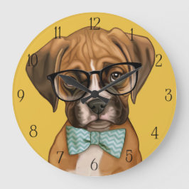 Hipster Boxer Puppy Stor Klocka