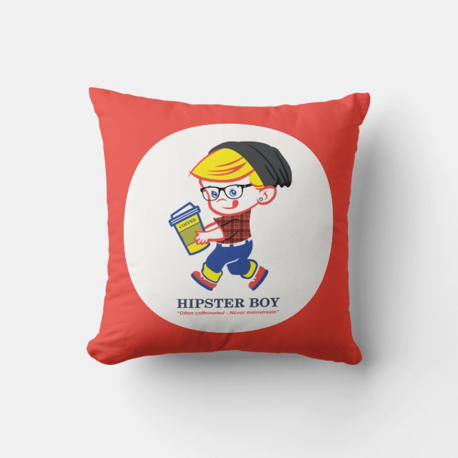 Hipster Boy - Parody illustration - Cushion Kudde (Framsida)