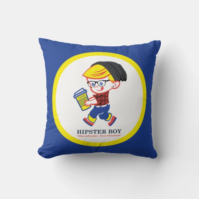 Hipster Boy - Parody illustration - Cushion Kudde (Framsida)