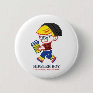 Hipster Boy - Parody illustration Knapp
