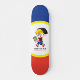 Hipster Boy - Parody illustration Mini Skateboard Bräda 18,5 Cm