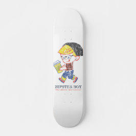 Hipster Boy-vintage Parody-illustration Mini Skateboard Bräda 18,5 Cm