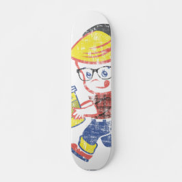 Hipster Boy-vintage Parody-illustration Mini Skateboard Bräda 18,5 Cm