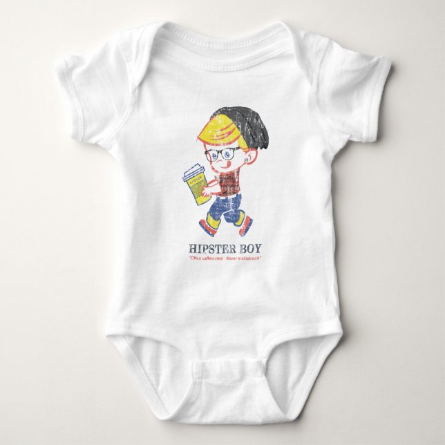 Hipster Boy-vintage Parody-illustration T Shirt (Framsida)