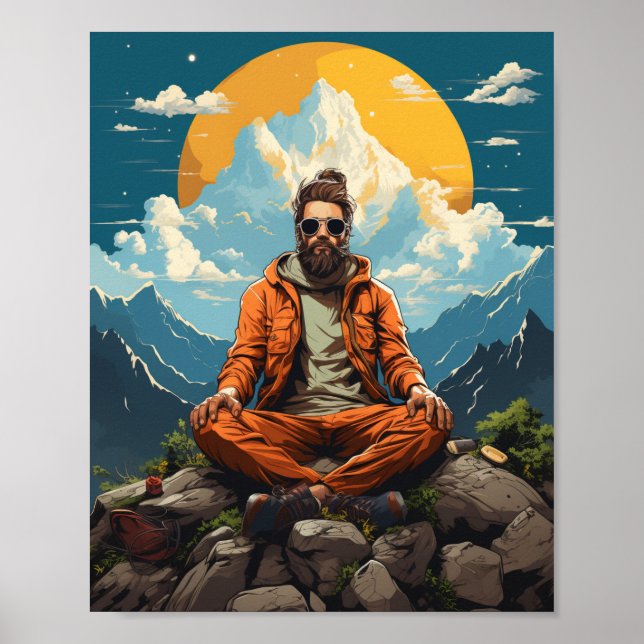Hipster Buddha Poster i naturen (Framsidan)