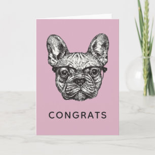 Hipster Bulldog Lägg till text Kort