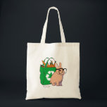 Hipster Bunny Bag (utan text) Tygkasse<br><div class="desc">Hipster Bunny köper lokala produkter från jordbruksmarknaden.</div>