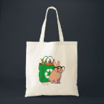 Hipster Bunny Bag (utan text) Tygkasse<br><div class="desc">Hipster Bunny köper lokala produkter från jordbruksmarknaden.</div>