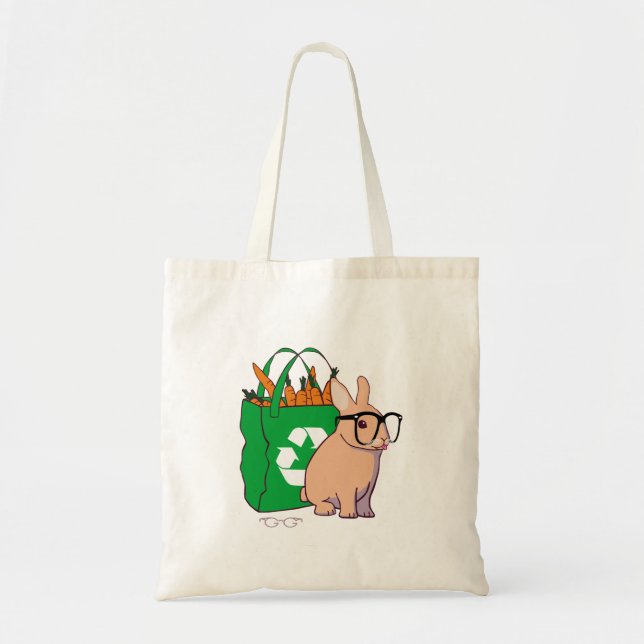 Hipster Bunny Bag (utan text) Tygkasse (Framsidan)