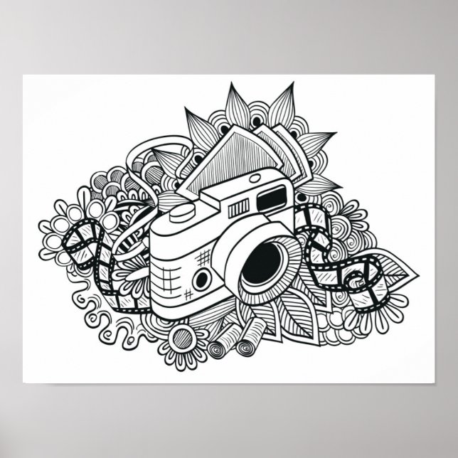Hipster Camera Doodle 2 Poster (Framsidan)