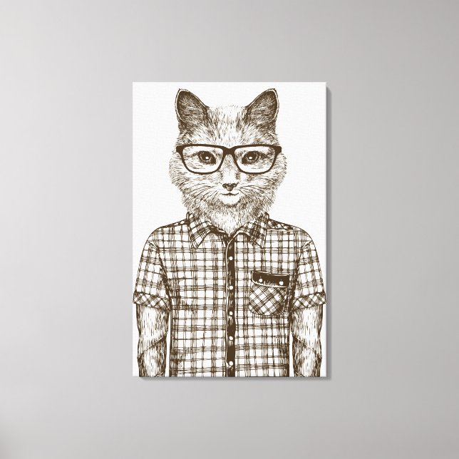 Hipster Cat Canvastryck (Framsida)