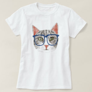 Hipster Cat (Grått Tabby) T-shirt