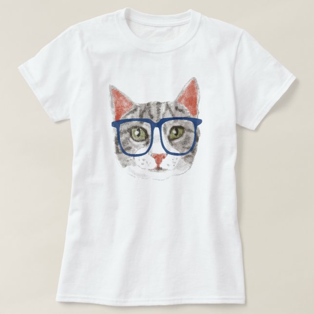 Hipster Cat (Grått Tabby) Tröja (Design framsida)