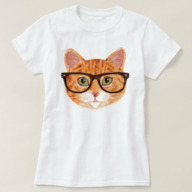 Hipster Cat (Orange/ingefärg Tabby) Tröja (Design framsida)