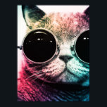 Hipster Cat Pop Art Poster<br><div class="desc">Den här coolan höftkatten kommer att brista i alla rum.</div>