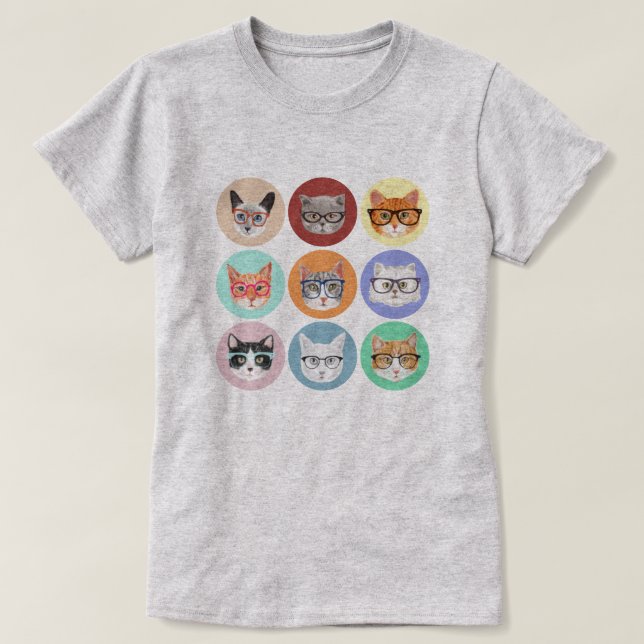 Hipster Cats T Shirt (Design framsida)