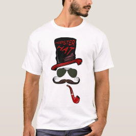hipster_chapeau_pipe_moustache_lunette_de_soleil_8 t shirt