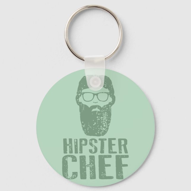 Hipster Chef Nyckelring (Framsida)