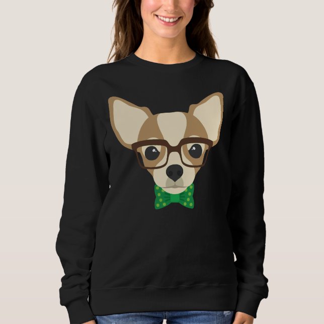 Hipster Chihuahua T Shirt (Framsida)