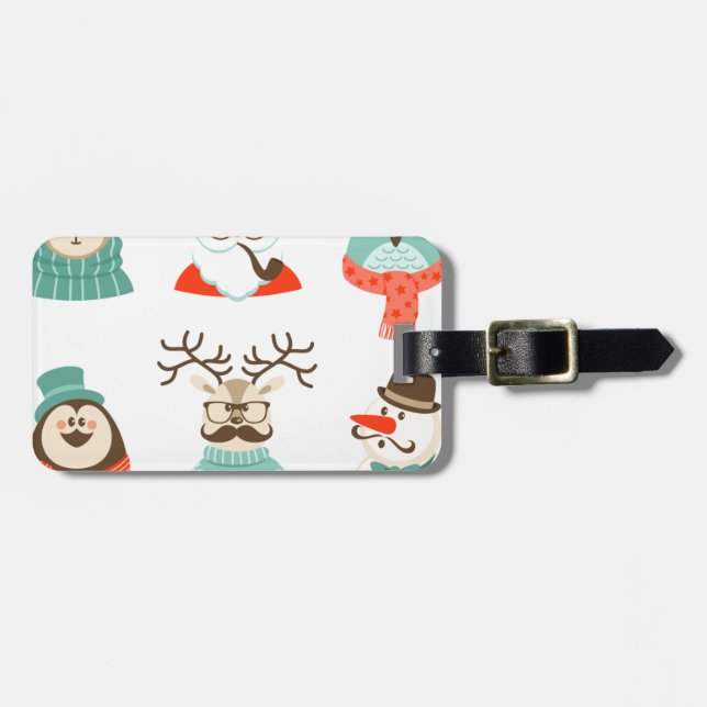 hipster christmas Santa Bagagebricka (Horisontell Framsida)