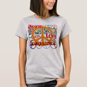 Hipster Collage Peace Kärlek Compassion Tee