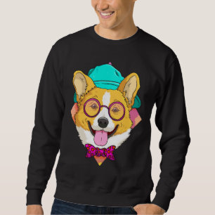 Hipster Corgi Hund Cute Corgi Ideas Manar Kvinnor Lång Ärmad Tröja