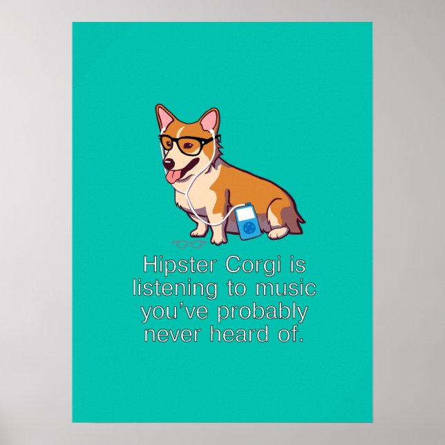 Hipster Corgi Poster (Framsidan)