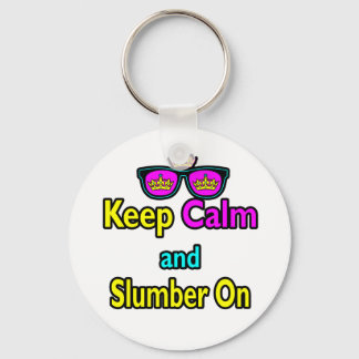 Hipster Crown Solglasögon Keep Calm And Slumber On Nyckelring