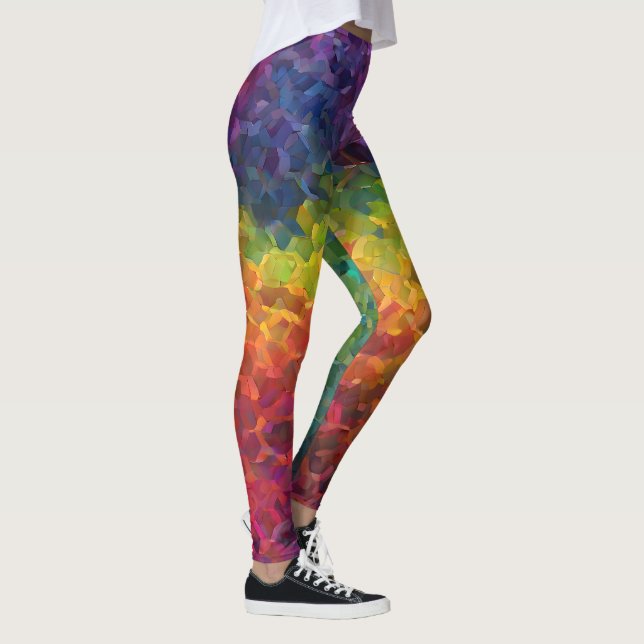 Hipster Cute Crystals Big Bang Rainbow Design Leggings (Höger)