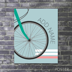 Hipster-cykelhjul med anpassat namn 20 x 28 poster