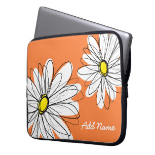 Hipster Daisy Teckning i trendig färg Laptop Sleeve