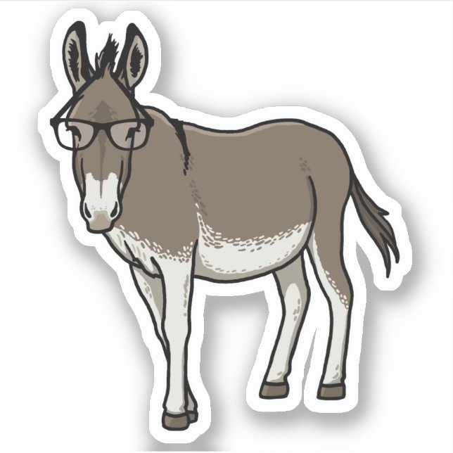 Hipster Donkey Klistermärken (Framsida)