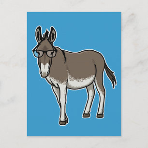 Hipster Donkey Vykort